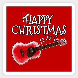 Christmas Acoustic Guitar Teacher Guitarist Xmas 2022 Sticker